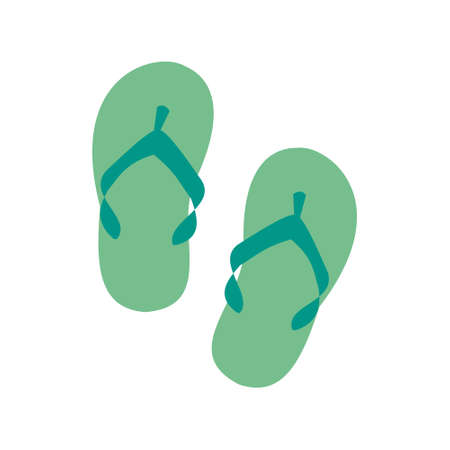 Grin Flip flops icon isolated flat vector illustrationのイラスト素材