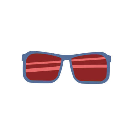 Blue sunglasses icon Flat vector illustration on white backgroundのイラスト素材