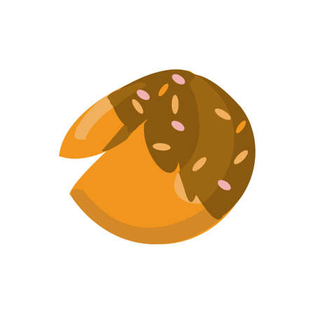 Chinese fortune cookie with chocolate illustrationのイラスト素材