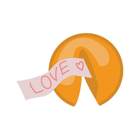 Fortune cookie with lettering LOVE illustrationのイラスト素材