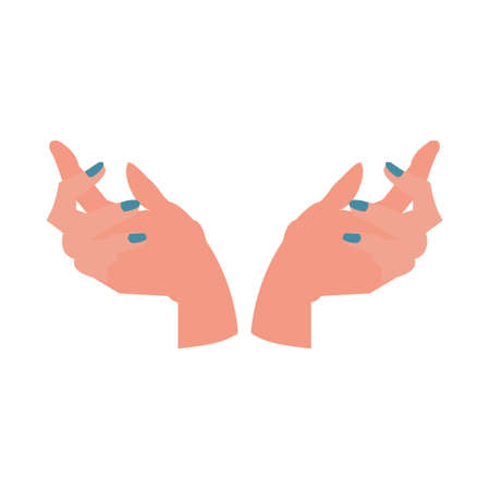 Womens hands with manicures Vector flat icon on a white backgroundのイラスト素材