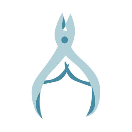 Manicure tongs Vector flat icon on a white backgroundのイラスト素材