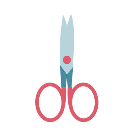 Manicure scissors Vector flat icon on a white backgroundのイラスト素材