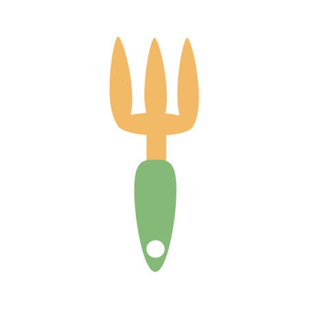 Garden tool small rake Flat icon vector illustrationのイラスト素材