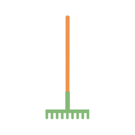 Green rake Flat icon vector illustrationのイラスト素材