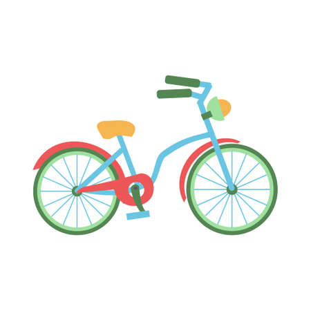 Bicycle vector flat isolated illustration on white backgroundのイラスト素材
