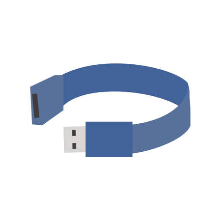 Wrist bracelet Flash drive (USB memory) icon Flat illustrationのイラスト素材