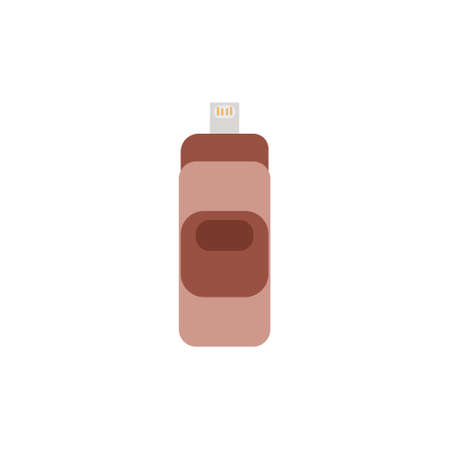 Flash drive (USB memory) with micro usb icon Flat illustrationのイラスト素材