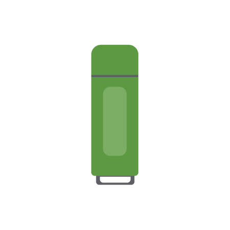 Green Flash drive (USB memory) icon Flat illustrationのイラスト素材