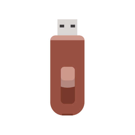 Red Flash drive (USB memory) icon Flat illustrationのイラスト素材