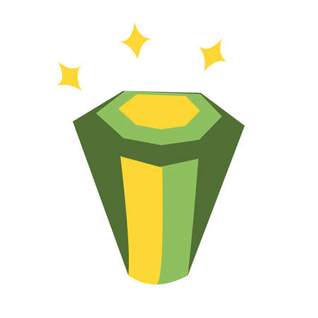 Green diamond symbol icon. Jewelry flat illustrationのイラスト素材