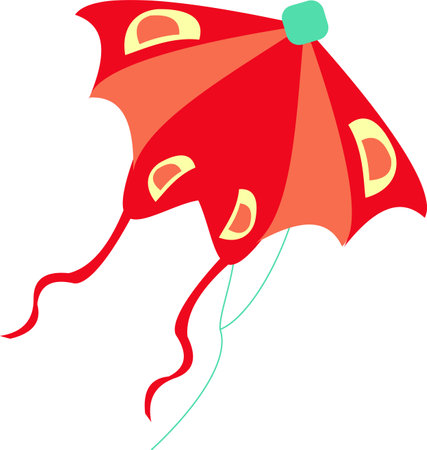 Butterfly shape Flying paper kite.のイラスト素材