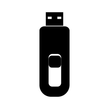 USB with button simple icons Vector illustrationのイラスト素材
