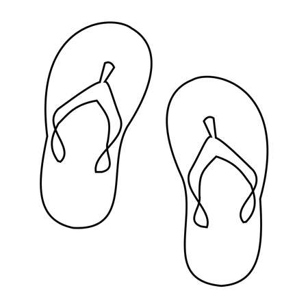 Flip flops icon Outline vector illustrationのイラスト素材