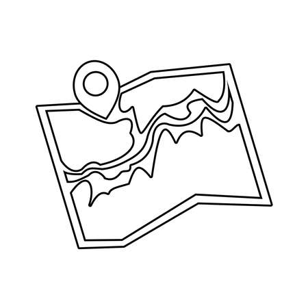 Papper map icon Outline vector illustrationのイラスト素材