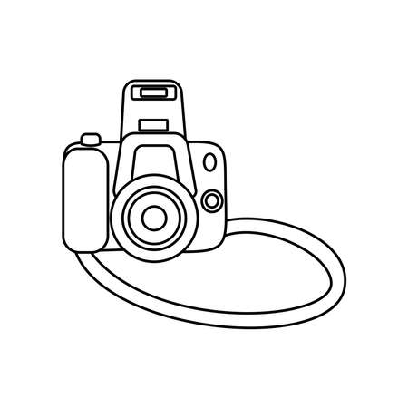 Photo camera icon Outline vector illustrationのイラスト素材