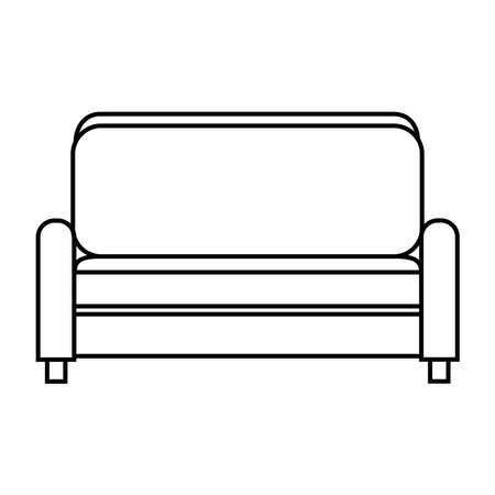 Modern sofa Outline vector illustrationのイラスト素材