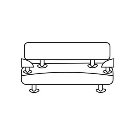 Comfortable modern soft sofa Outline vector illustrationのイラスト素材