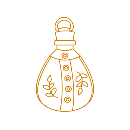 Magical poison with branches Outline vector illustrationのイラスト素材