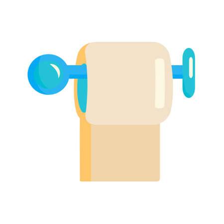 Toilet paper roll Cartoon vector illustration on white backgroundのイラスト素材