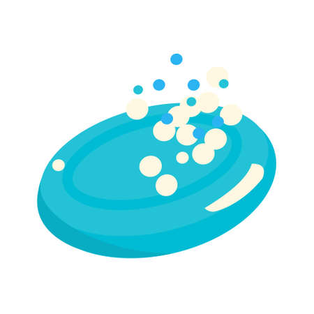 Bar of soap with bubbles Cartoon vector illustration on white backgroundのイラスト素材
