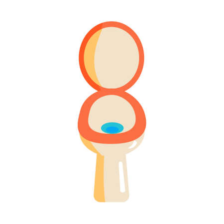 Toilet with open lid Cartoon vector illustration on white backgroundのイラスト素材