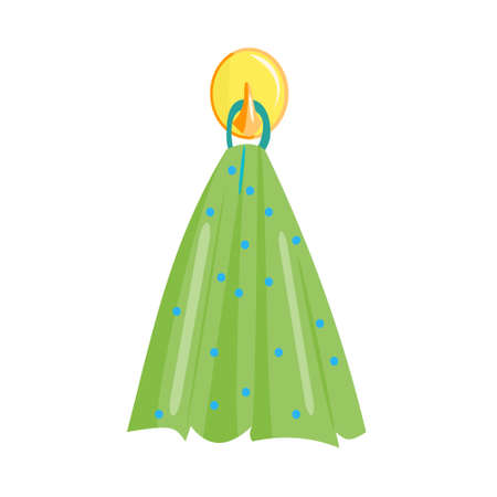 Big green bath towel  Cartoon vector illustration on white backgroundのイラスト素材