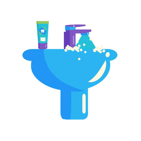 Sink in the bathroom Cartoon vector illustration on white backgroundのイラスト素材