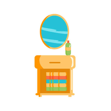 Bathroom cabinet Cartoon vector illustration on white backgroundのイラスト素材