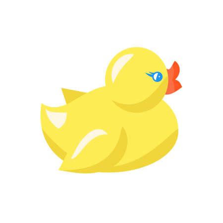 Yellow Rubber duck Cartoon vector illustration on white backgroundのイラスト素材