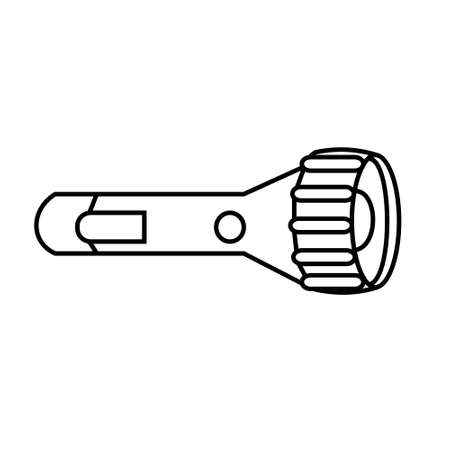Pocket Flashlight  Outline vector illustration on white backgroundのイラスト素材