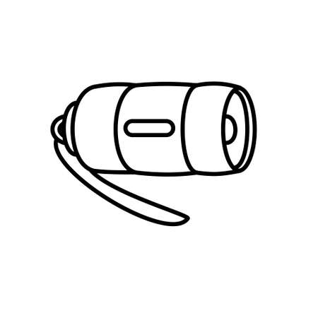 Small electrical Flashlight  Outline vector illustration on white backgroundのイラスト素材