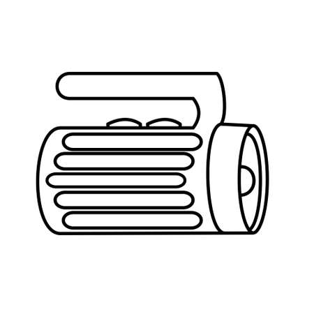 Big Flashlight with two buttons  Outline vector illustration on white backgroundのイラスト素材