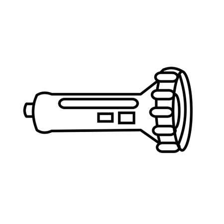 Electrical flashlight Outline vector illustration on white backgroundのイラスト素材