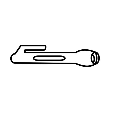 Small flashlight Outline vector illustration on white backgroundのイラスト素材