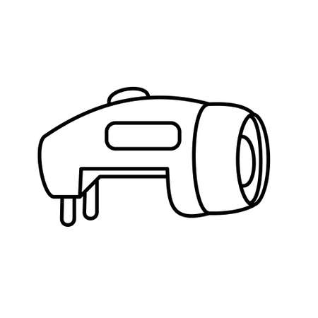 Electrical Flashlight  Outline vector illustrationのイラスト素材