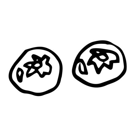Two raspberrys Vector illustration on white backgroundのイラスト素材