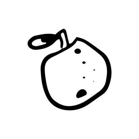 Tangerine with leaf Vector illustration on white backgroundのイラスト素材