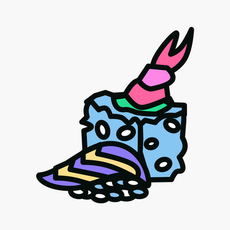Sushi cartoon pin in 80s 90s pop art. Fashion modern stiker with cute funkey fast food elements. Vector Illustrationのイラスト素材