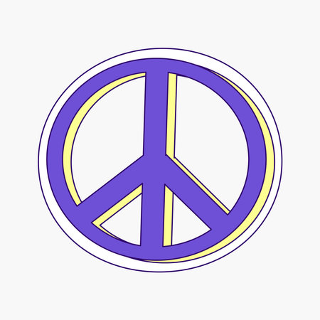 Cool groovy girly retro sticker with Pacific sign. Geek hipster vaporwave stickers . Vector illustration of y2k , 90s graphic design badge on white backgroundのイラスト素材