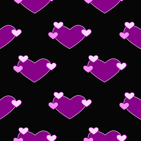 Y2k glamour pink seamless pattern. Backgrounds in trendy 2000s emo girl kawaii style. Big and small...