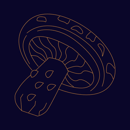 Magic spotted mushroom Outline boho fantasy art for poster or t-shirtのイラスト素材