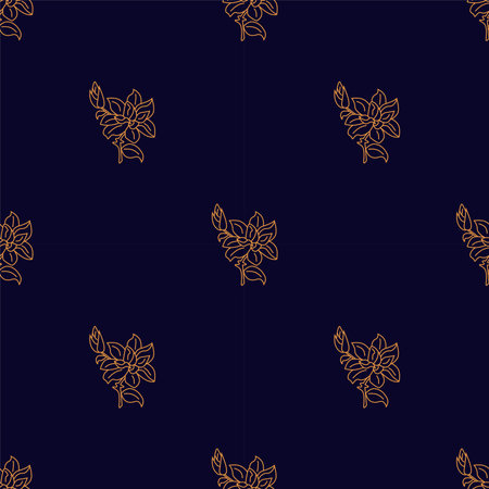 Seamless pattern Mystic golden flower Hand draw boho fantasy art for textile or t-shirtのイラスト素材