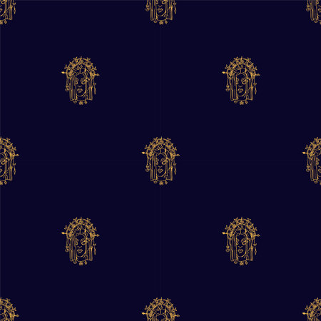 Seamless pattern Mystery girl with amulets and crown Hand draw boho fantasy art for textile or t-shirtのイラスト素材