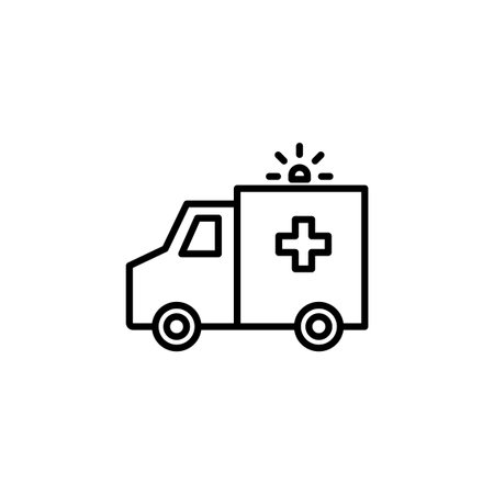 Ambulance icon vector for web and mobile app. ambulance truck sign and symbol. ambulance carのイラスト素材