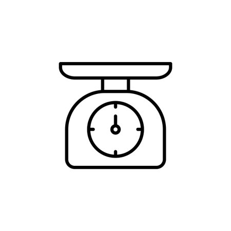 Scales icon for web and mobile app. Weight scale sign and symbolのイラスト素材