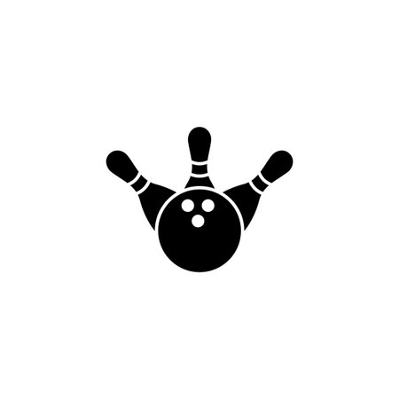 Bowling icon vector for web and mobile app. bowling ball and pin sign and symbol.のイラスト素材