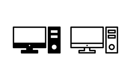 Computer icon vector for web and mobile app. computer monitor sign and symbolのイラスト素材