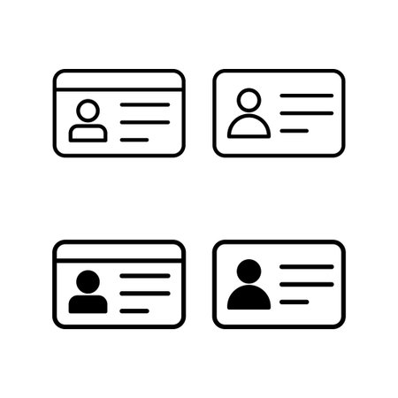 License icon vector for web and mobile app. ID card icon. driver license, staff identification cardのイラスト素材