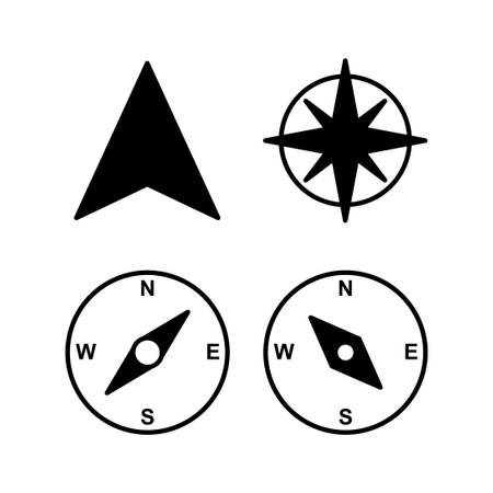 Compass icon vector for web and mobile app. arrow compass icon sign and symbolのイラスト素材